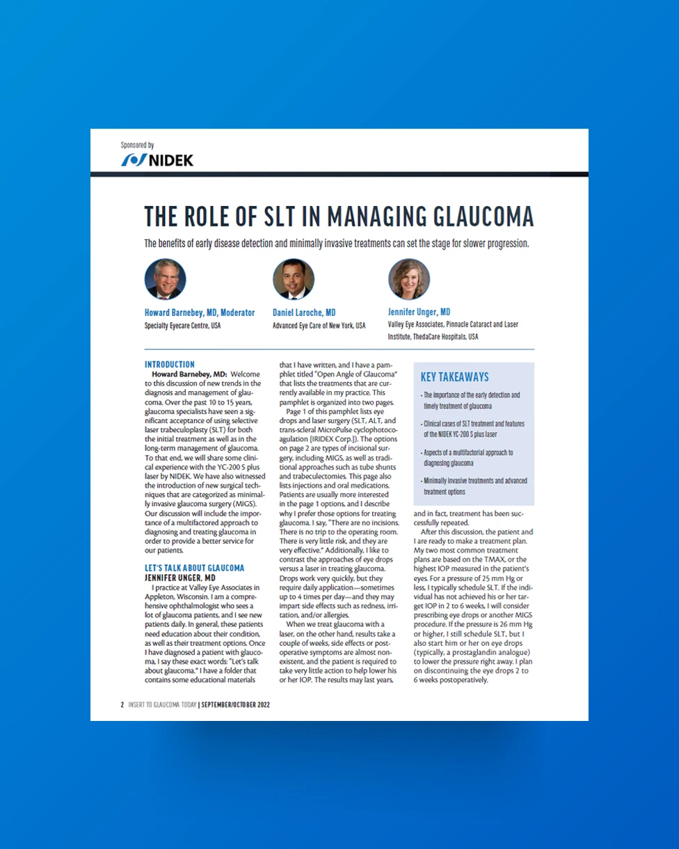 The Role of SLT in Managing Glaucoma