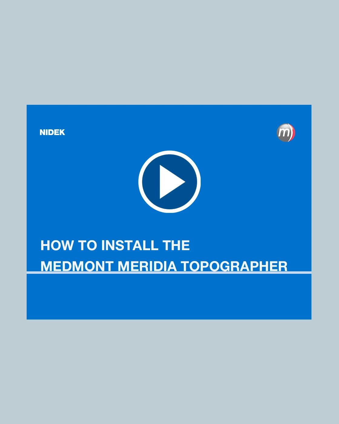 How to Install the Medmont Meridia Topographer